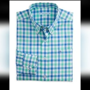New Southern Tide Atlantic Check Button Down Shirt Mens sz Small